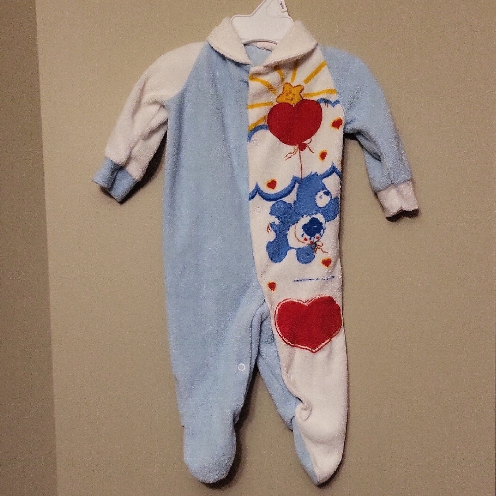 Vintage Snugabye Care Bears terry footed sleeper/footie